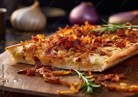  Tarte Flambée: Uma Sinfonia Cremosa de Cebola Caramelizada e Bacon Crocante!