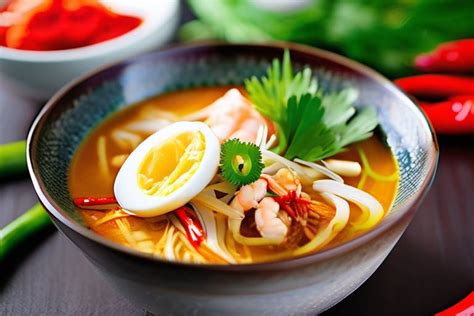  Laksa Johor: Uma Sinfonia Picante de Sabores Azuis e Cremosos que te Levarão em uma Jornada Gastronômica!